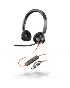 Headset HP Poly Blackwire C3320 USB-C/A Preto - 8X219AA