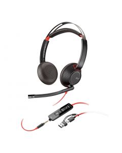 Headset HP Poly Blackwire 5220 Stereo USB-A/C Preto - 8X231AA