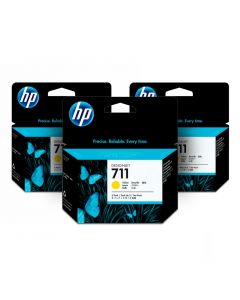 Pacote de Cartuchos HP 711 Amarelo PLUK 29ml com 3 unidades - CZ136AB